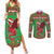 Personalized Wales Nadolig Llawen Couples Matching Summer Maxi Dress and Long Sleeve Button Shirt Welsh Dragon Mascot - Merry Xmas - Wonder Print Shop