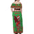 Personalized Wales Nadolig Llawen Off Shoulder Maxi Dress Welsh Dragon Mascot - Merry Xmas - Wonder Print Shop