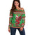 Personalized Wales Nadolig Llawen Off Shoulder Sweater Welsh Dragon Mascot - Merry Xmas - Wonder Print Shop