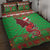 Personalized Wales Nadolig Llawen Quilt Bed Set Welsh Dragon Mascot - Merry Xmas