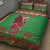 Personalized Wales Nadolig Llawen Quilt Bed Set Welsh Dragon Mascot - Merry Xmas