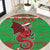 Personalized Wales Nadolig Llawen Round Carpet Welsh Dragon Mascot - Merry Xmas