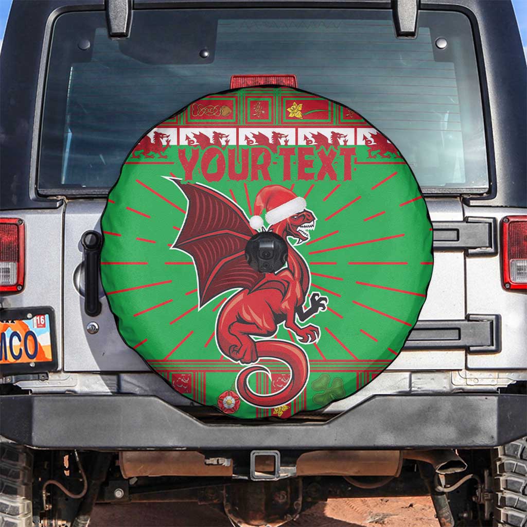 Personalized Wales Nadolig Llawen Spare Tire Cover Welsh Dragon Mascot - Merry Xmas