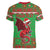 Personalized Wales Nadolig Llawen Women V-Neck T-Shirt Welsh Dragon Mascot - Merry Xmas