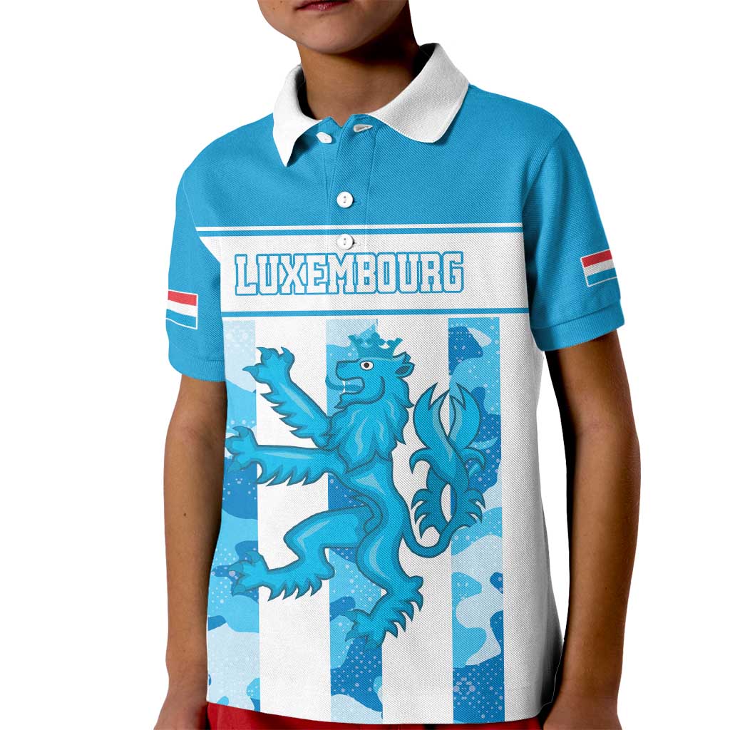 Personalized Luxembourg Kid Polo Shirt Roude Leiw Grunge Style - Wonder Print Shop