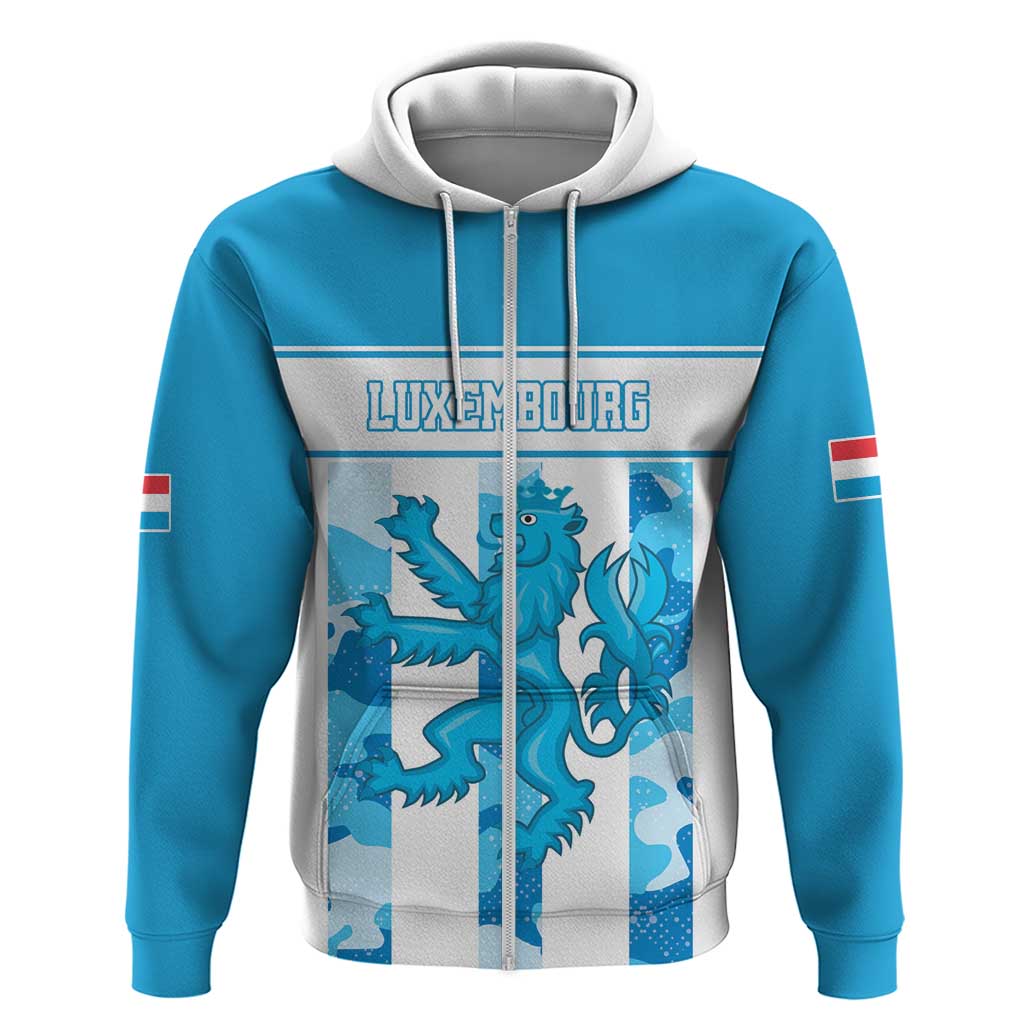 Personalized Luxembourg Zip Hoodie Roude Leiw Grunge Style - Wonder Print Shop