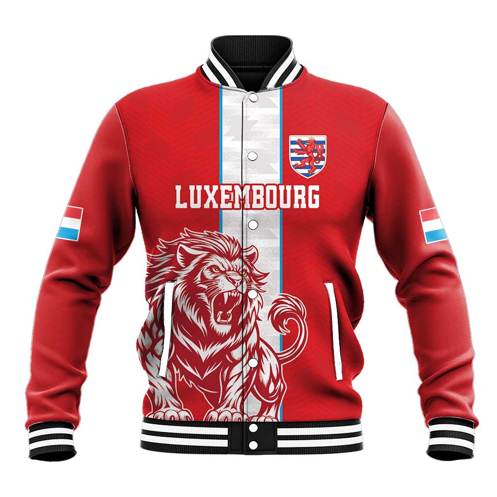 Custom Luxembourg Football Baseball Jacket Les Lions Rouges - Wonder Print Shop