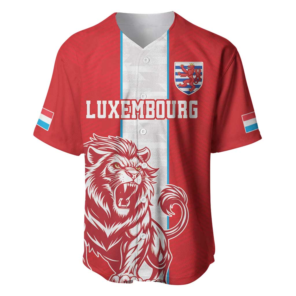 Custom Luxembourg Football Baseball Jersey Les Lions Rouges - Wonder Print Shop