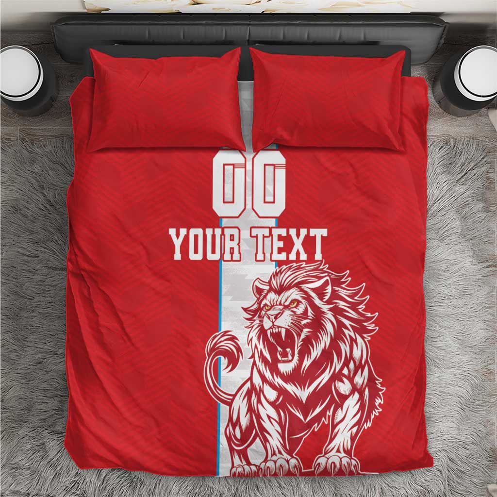 Custom Luxembourg Football Bedding Set Les Lions Rouges - Wonder Print Shop