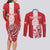 Custom Luxembourg Football Couples Matching Long Sleeve Bodycon Dress and Long Sleeve Button Shirt Les Lions Rouges - Wonder Print Shop