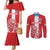 Custom Luxembourg Football Couples Matching Mermaid Dress and Long Sleeve Button Shirt Les Lions Rouges