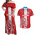 Custom Luxembourg Football Couples Matching Off Shoulder Maxi Dress and Hawaiian Shirt Les Lions Rouges - Wonder Print Shop