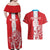 Custom Luxembourg Football Couples Matching Off Shoulder Maxi Dress and Hawaiian Shirt Les Lions Rouges - Wonder Print Shop