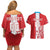 Custom Luxembourg Football Couples Matching Off Shoulder Short Dress and Hawaiian Shirt Les Lions Rouges - Wonder Print Shop