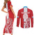 Custom Luxembourg Football Couples Matching Short Sleeve Bodycon Dress and Long Sleeve Button Shirt Les Lions Rouges - Wonder Print Shop