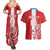 Custom Luxembourg Football Couples Matching Summer Maxi Dress and Hawaiian Shirt Les Lions Rouges - Wonder Print Shop