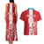 Custom Luxembourg Football Couples Matching Tank Maxi Dress and Hawaiian Shirt Les Lions Rouges - Wonder Print Shop