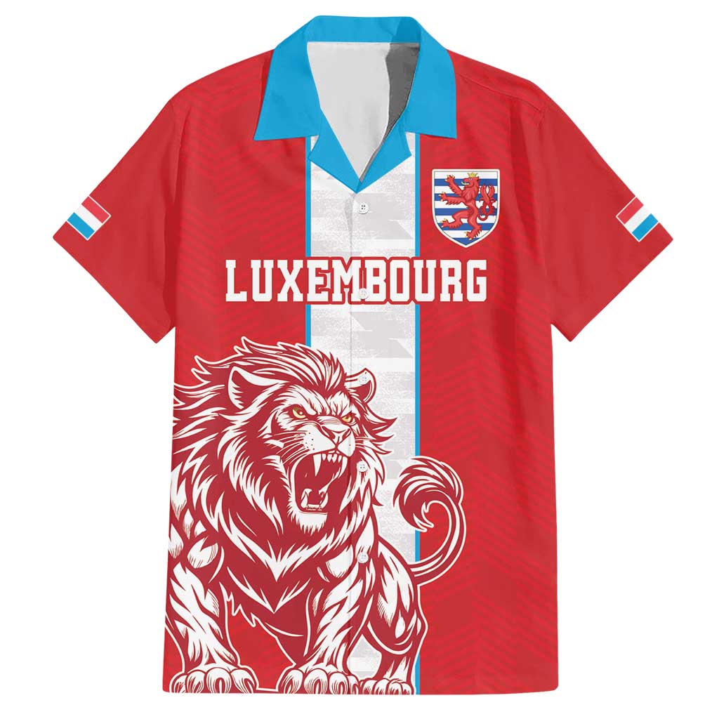 Custom Luxembourg Football Hawaiian Shirt Les Lions Rouges - Wonder Print Shop