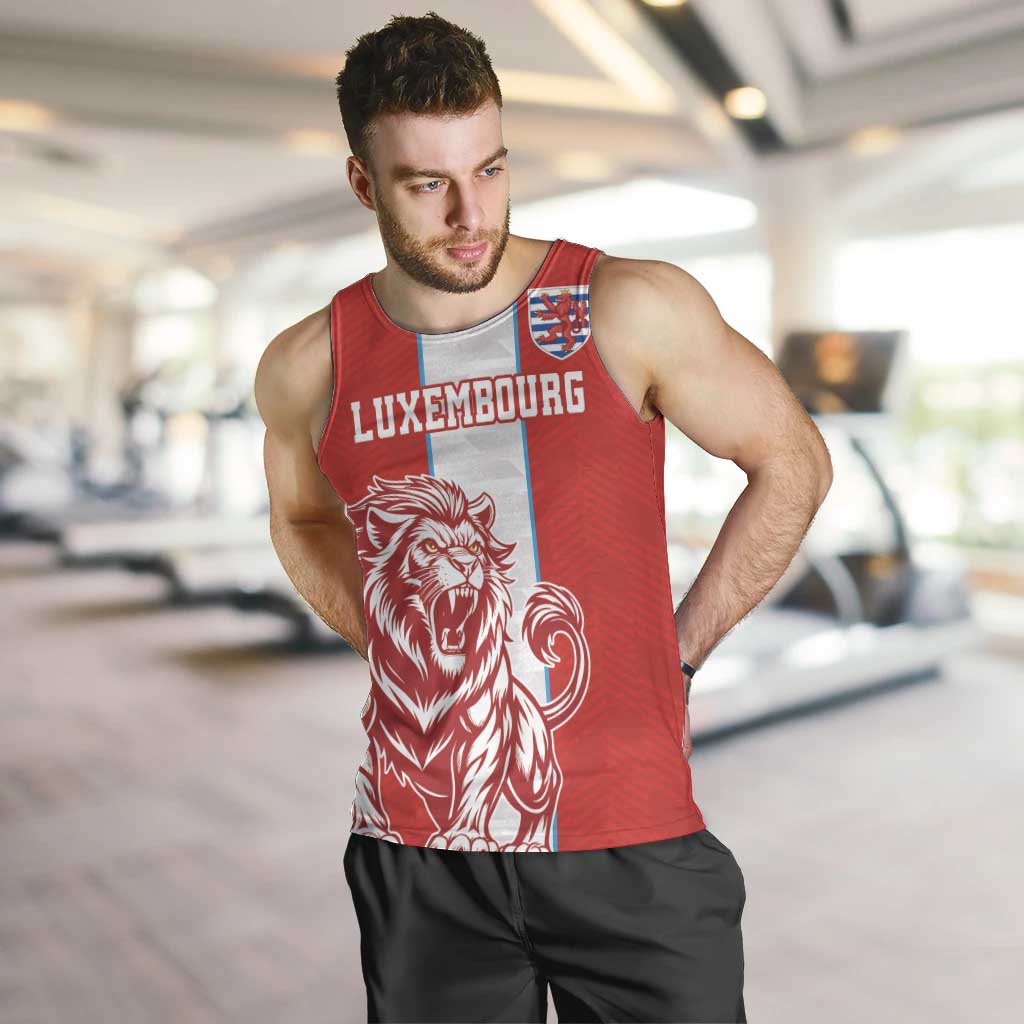 Custom Luxembourg Football Men Tank Top Les Lions Rouges