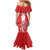 Custom Luxembourg Football Mermaid Dress Les Lions Rouges - Wonder Print Shop