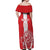 Custom Luxembourg Football Off Shoulder Maxi Dress Les Lions Rouges - Wonder Print Shop