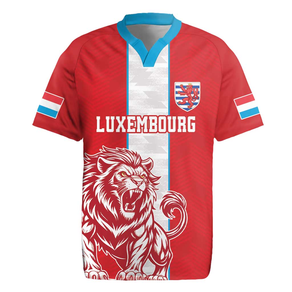 Custom Luxembourg Football Rugby Jersey Les Lions Rouges - Wonder Print Shop