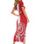 Custom Luxembourg Football Short Sleeve Bodycon Dress Les Lions Rouges - Wonder Print Shop