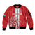 Custom Luxembourg Football Sleeve Zip Bomber Jacket Les Lions Rouges - Wonder Print Shop