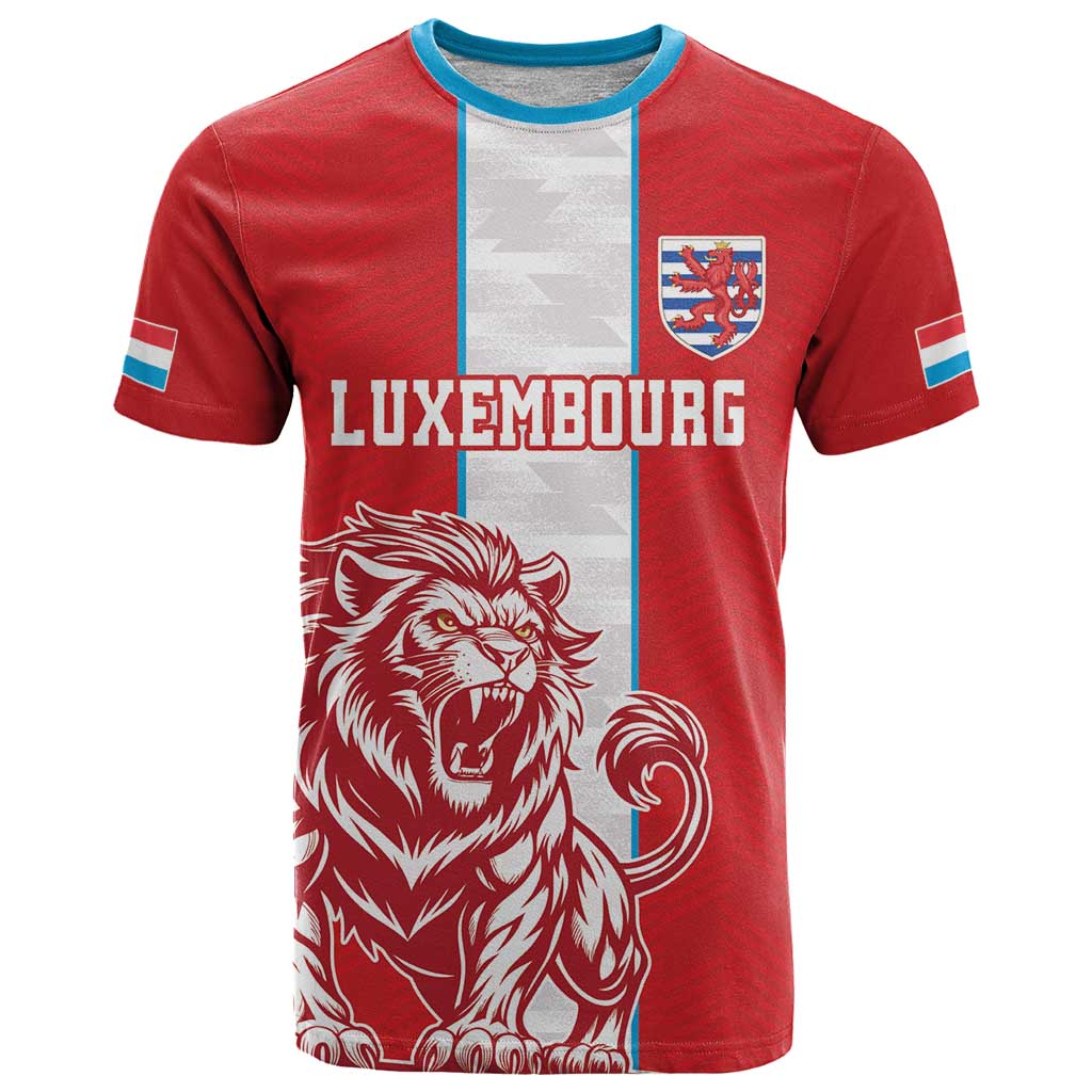 Custom Luxembourg Football T Shirt Les Lions Rouges - Wonder Print Shop