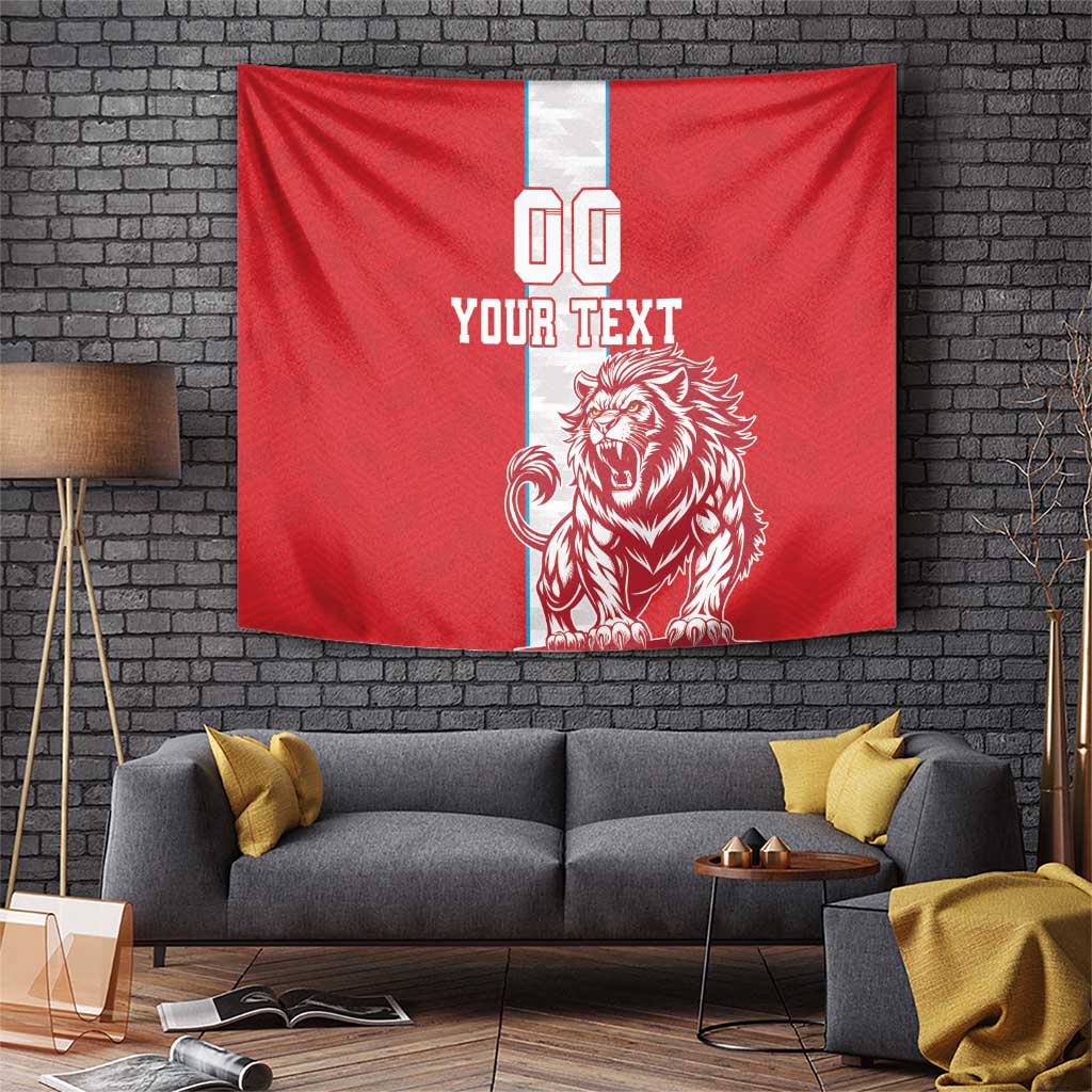 Custom Luxembourg Football Tapestry Les Lions Rouges