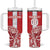 Custom Luxembourg Football Tumbler With Handle Les Lions Rouges