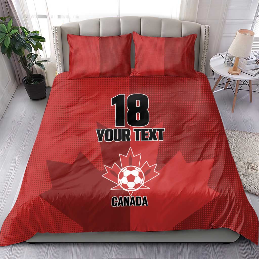 Canada Soccer Maple Leaf Custom Bedding Set Sporty Style - Wonder Print Shop