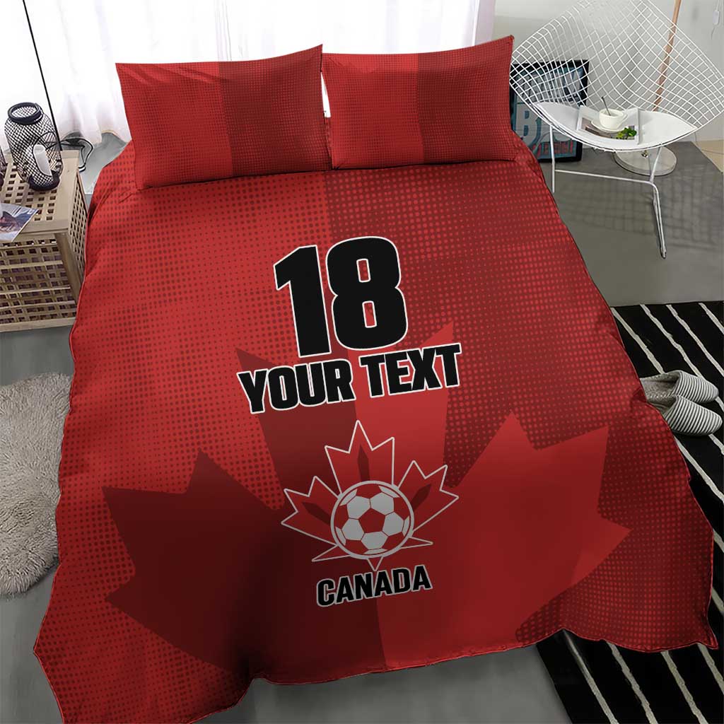 Canada Soccer Maple Leaf Custom Bedding Set Sporty Style - Wonder Print Shop