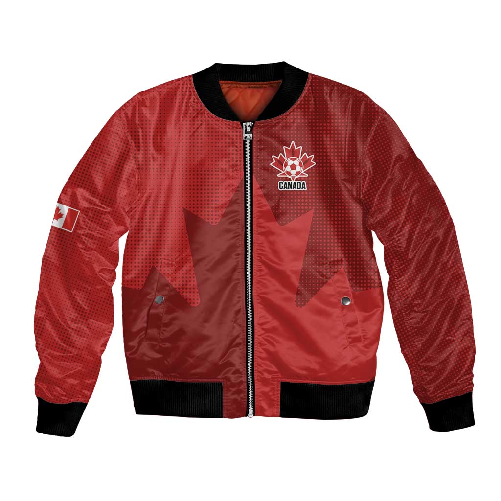Canada Soccer Maple Leaf Custom Bomber Jacket Sporty Style - Wonder Print Shop