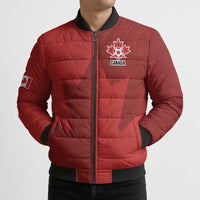 Canada Soccer Maple Leaf Custom Bomber Puffer Jacket Sporty Style - Wonder Print Shop