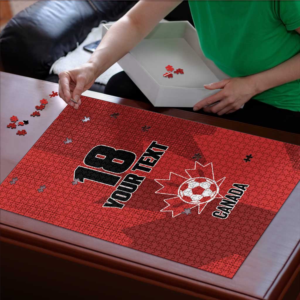 Canada Soccer Maple Leaf Custom Puzzle Sporty Style - Wonder Print Shop