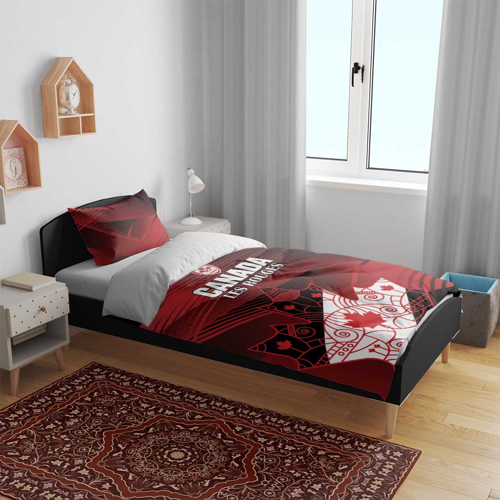 Canada Soccer Bedding Set Les Rouges Maple Leaf - Wonder Print Shop