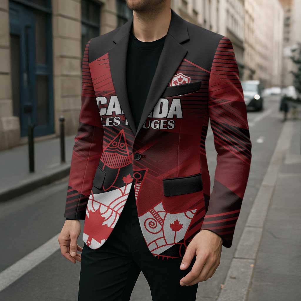 Custom Canada Soccer Blazer Les Rouges Maple Leaf - Wonder Print Shop