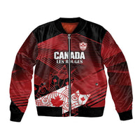 Custom Canada Soccer Bomber Jacket Les Rouges Maple Leaf - Wonder Print Shop