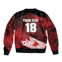 Custom Canada Soccer Bomber Jacket Les Rouges Maple Leaf - Wonder Print Shop