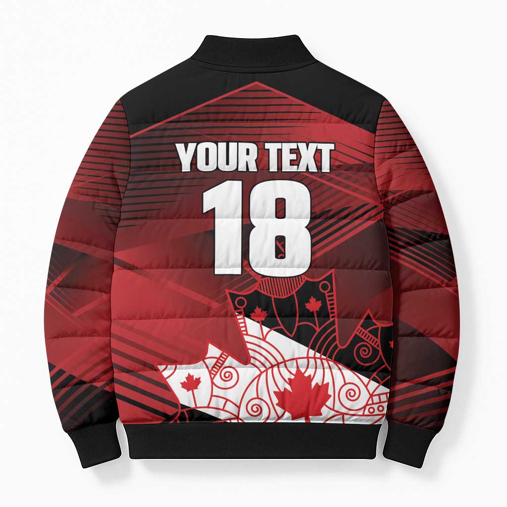 Custom Canada Soccer Bomber Puffer Jacket Les Rouges Maple Leaf - Wonder Print Shop