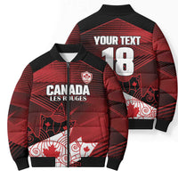 Custom Canada Soccer Bomber Puffer Jacket Les Rouges Maple Leaf - Wonder Print Shop
