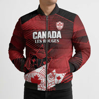 Custom Canada Soccer Bomber Puffer Jacket Les Rouges Maple Leaf - Wonder Print Shop