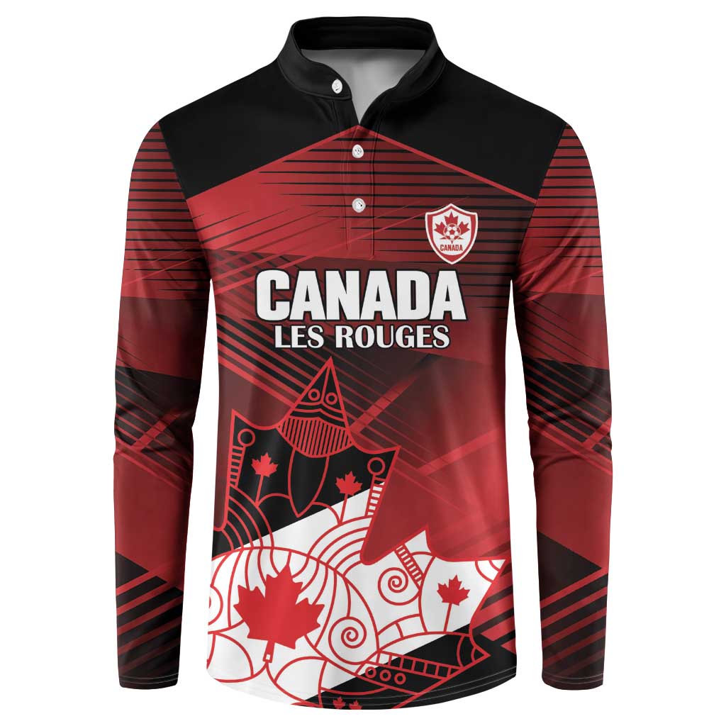 Custom Canada Soccer Button Sweatshirt Les Rouges Maple Leaf - Wonder Print Shop