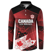 Custom Canada Soccer Button Sweatshirt Les Rouges Maple Leaf - Wonder Print Shop