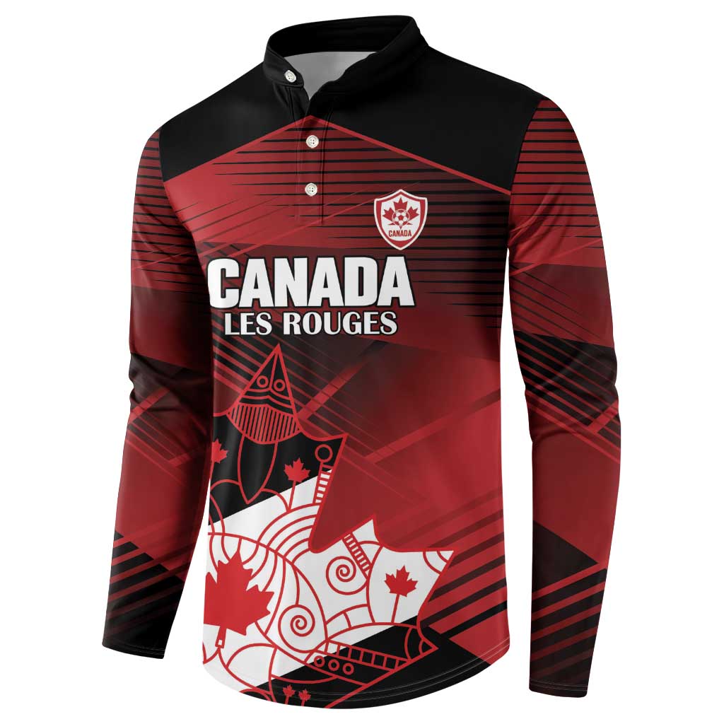 Custom Canada Soccer Button Sweatshirt Les Rouges Maple Leaf - Wonder Print Shop