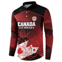 Custom Canada Soccer Button Sweatshirt Les Rouges Maple Leaf - Wonder Print Shop