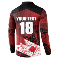 Custom Canada Soccer Button Sweatshirt Les Rouges Maple Leaf - Wonder Print Shop