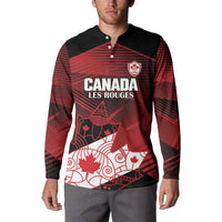 Custom Canada Soccer Button Sweatshirt Les Rouges Maple Leaf - Wonder Print Shop