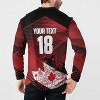 Custom Canada Soccer Button Sweatshirt Les Rouges Maple Leaf - Wonder Print Shop